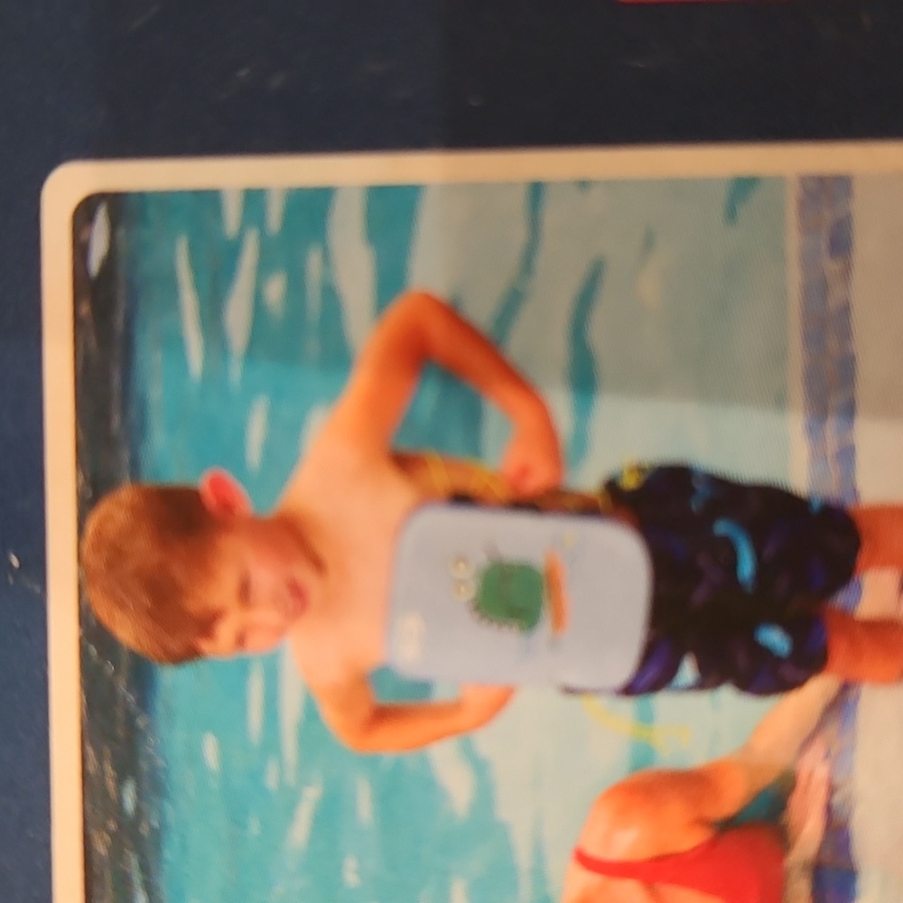 New SWIMWAYS BOYS FISH Swim Vest with Blue and Orange Polka Dots - Picture 10 of 12